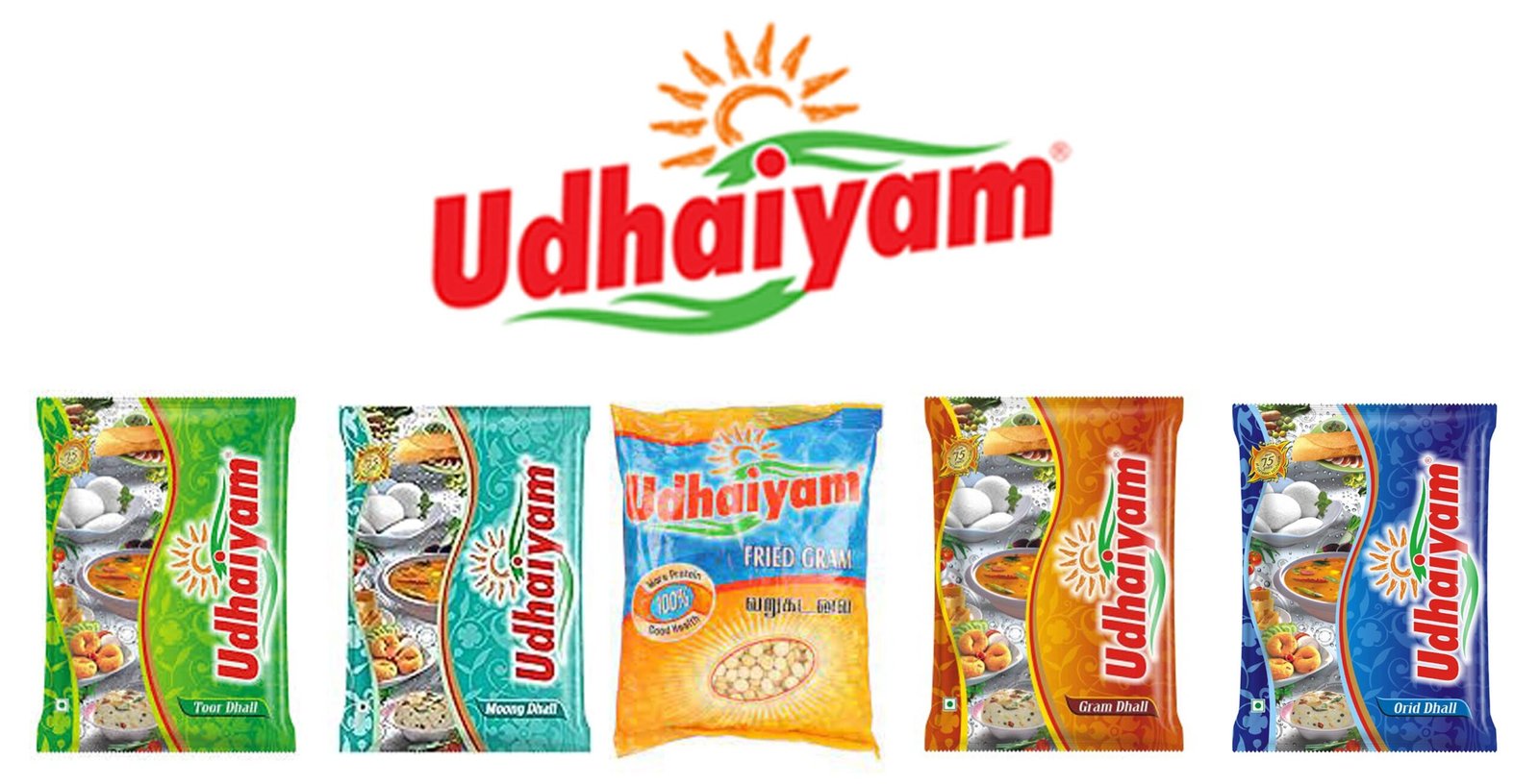 Udhaiyam Combo 500g(Pack of 5) Toor Dhall, Moong Dhall, Gram Dhall, Orid Dhall, Fried Gram Dhall